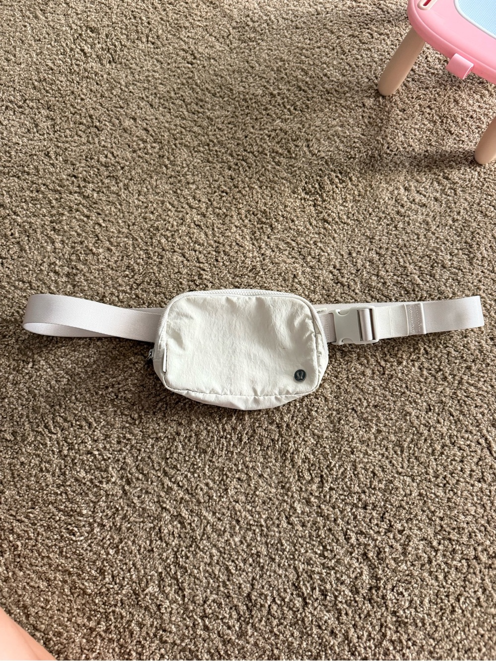 lululemon athletica Cream White Nylon Belt Bag